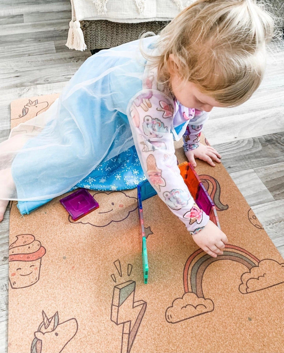 Kid Yoga Cork Mat - Unicorns