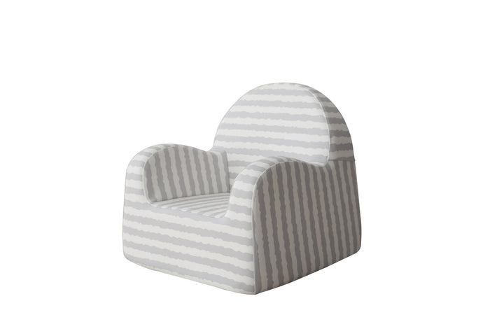 Baby Care Soffkin kids sofa in Grey with Stripe, front angle