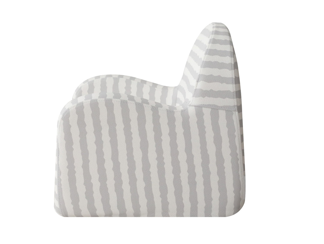 Baby Care Soffkin kids sofa in Grey with Stripe, side view
