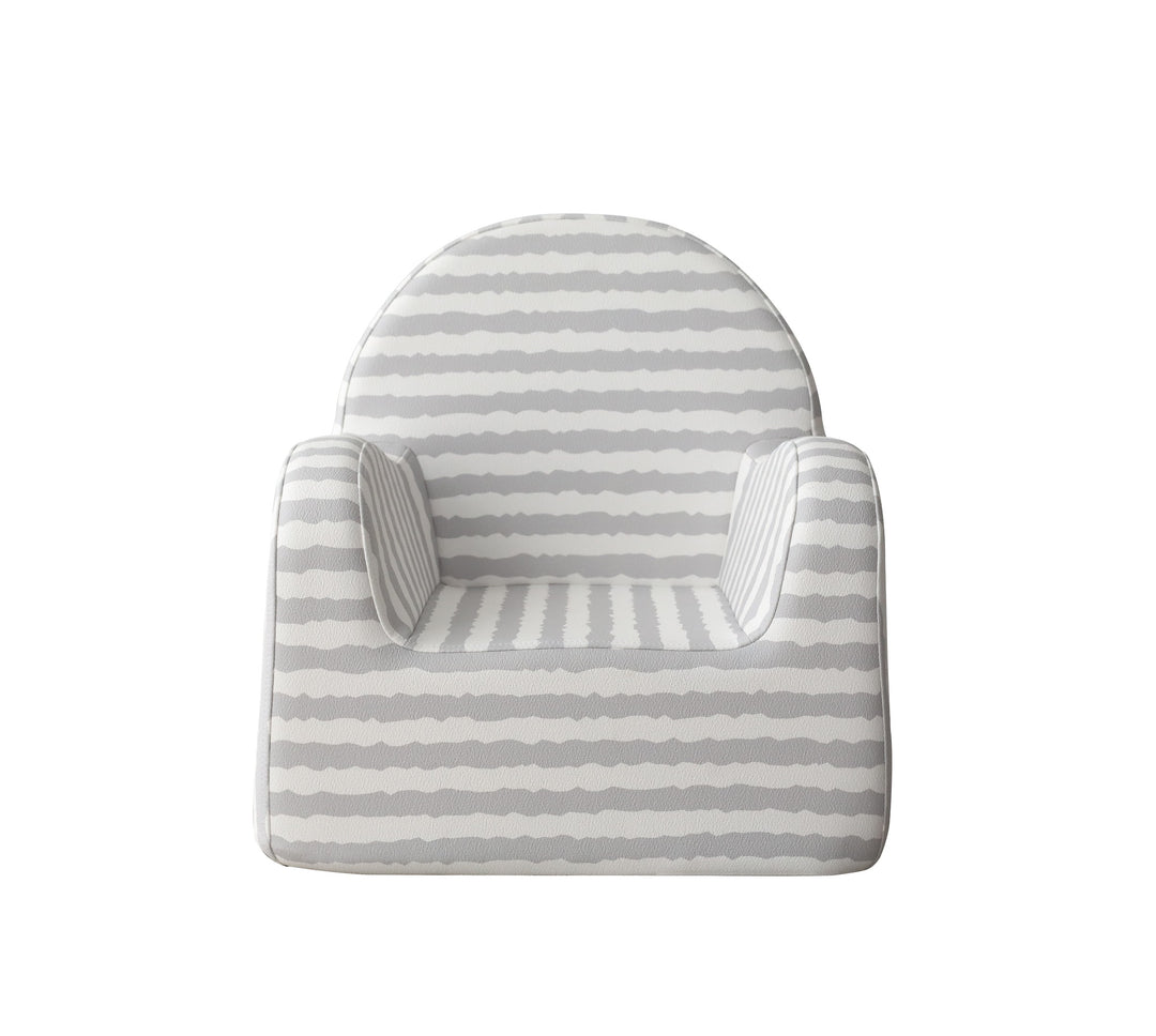 Baby Care Soffkin kids sofa in Grey with Stripe, front view