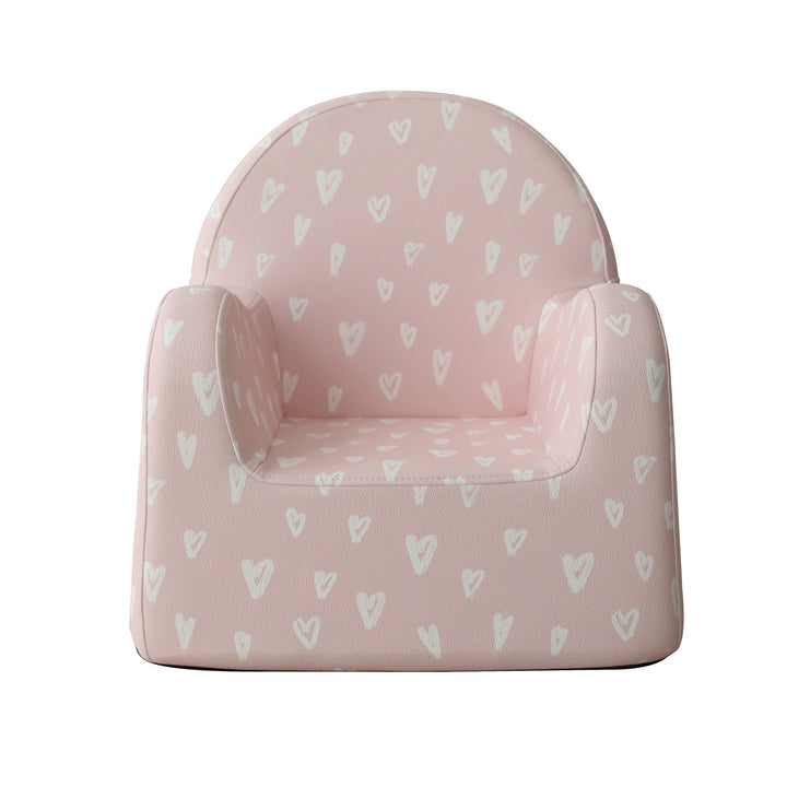 Baby Care Soffkin kids sofa in Pink with Hearts, front view