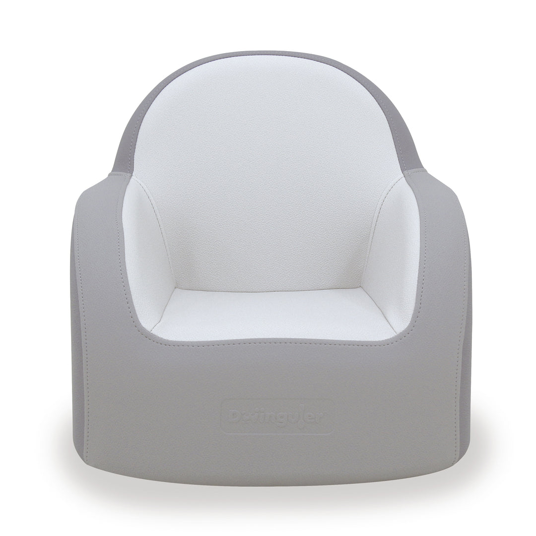 Dwinguler Soffkin kids sofa in Dove Grey, straight on