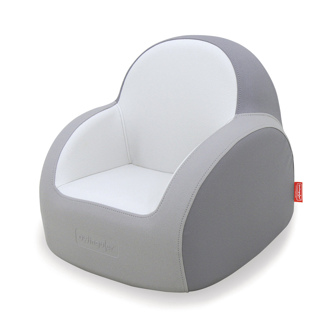 Dwinguler Soffkin kids sofa in Dove Grey, front angle