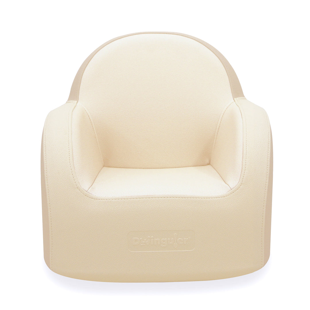 Dwinguler Soffkin kids sofa in Sand Beige, straight on