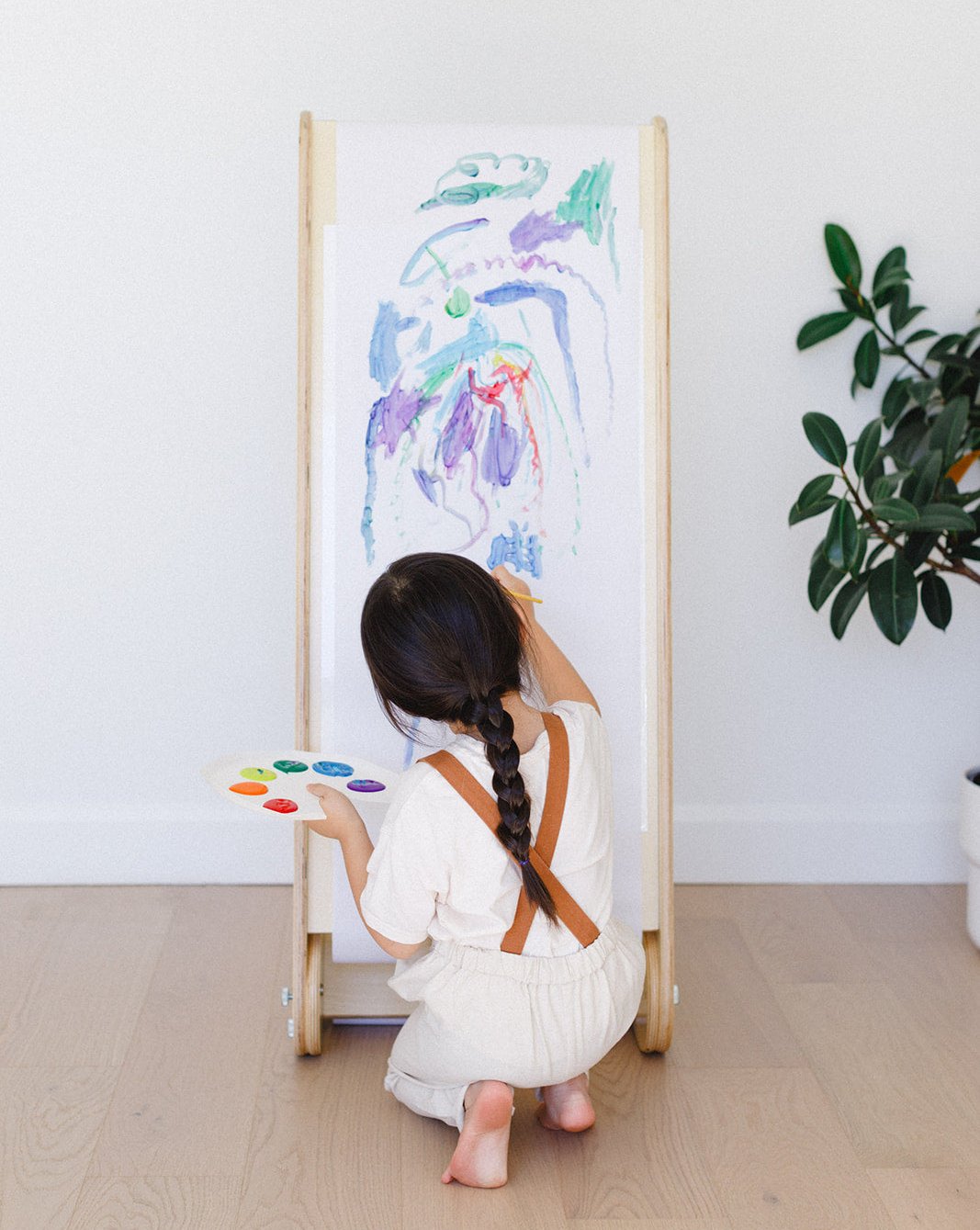 2-in-1 Slide N' Sketch Children's Folding Slide with Easel -MLHCo