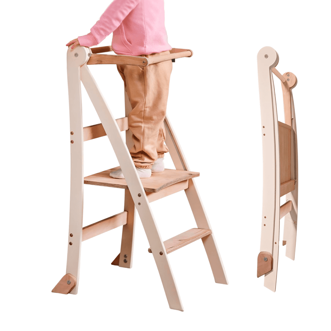 Learning Tower: Foldable Step Stool for Toddlers - Ivory