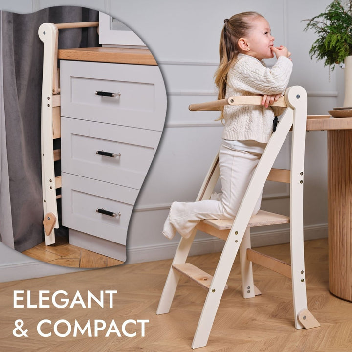 Learning Tower: Foldable Step Stool for Toddlers - Ivory