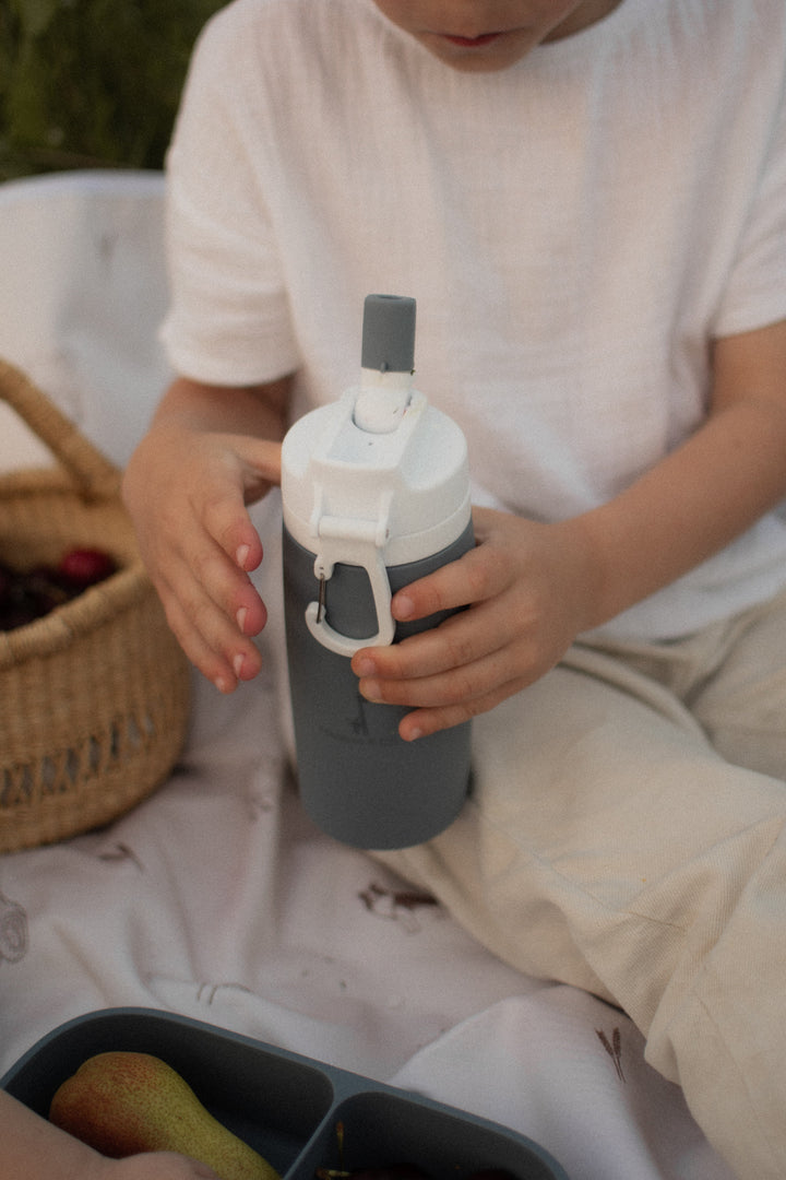 Kids Silicone Water Bottle 450ml - Leak-Proof & BPA-Free