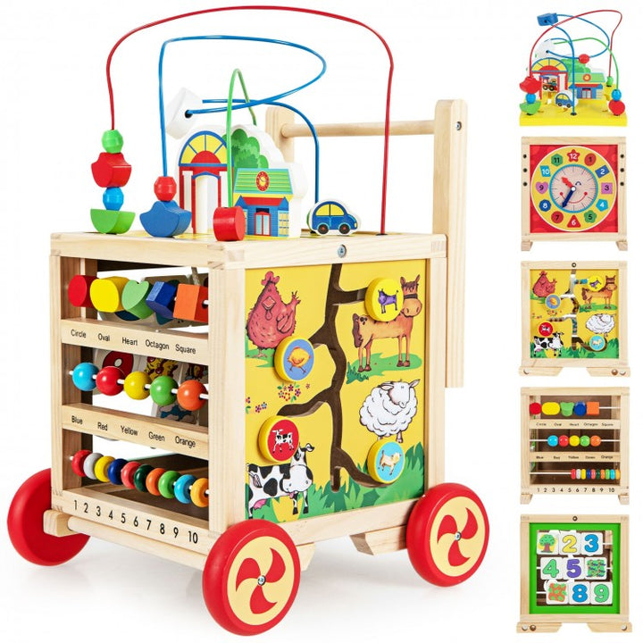 6 in 1 Wooden Multy-Activity Walker