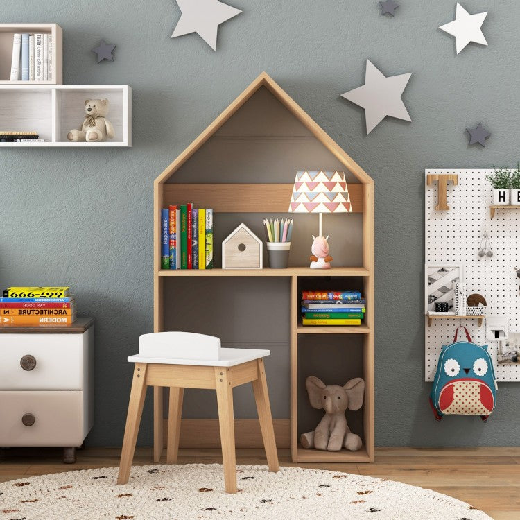 2-in-1 Kids House-Shaped Table and Chair Set
