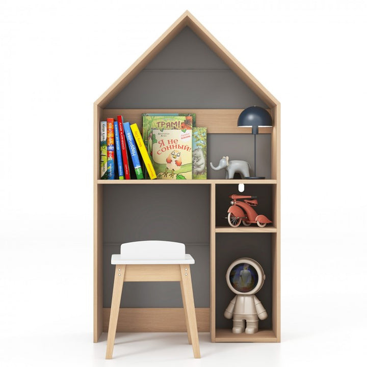 2-in-1 Kids House-Shaped Table and Chair Set