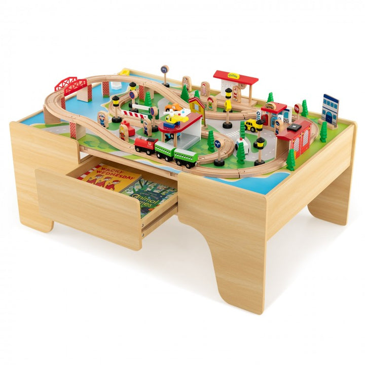 Wooden Table With Train Play-set 2