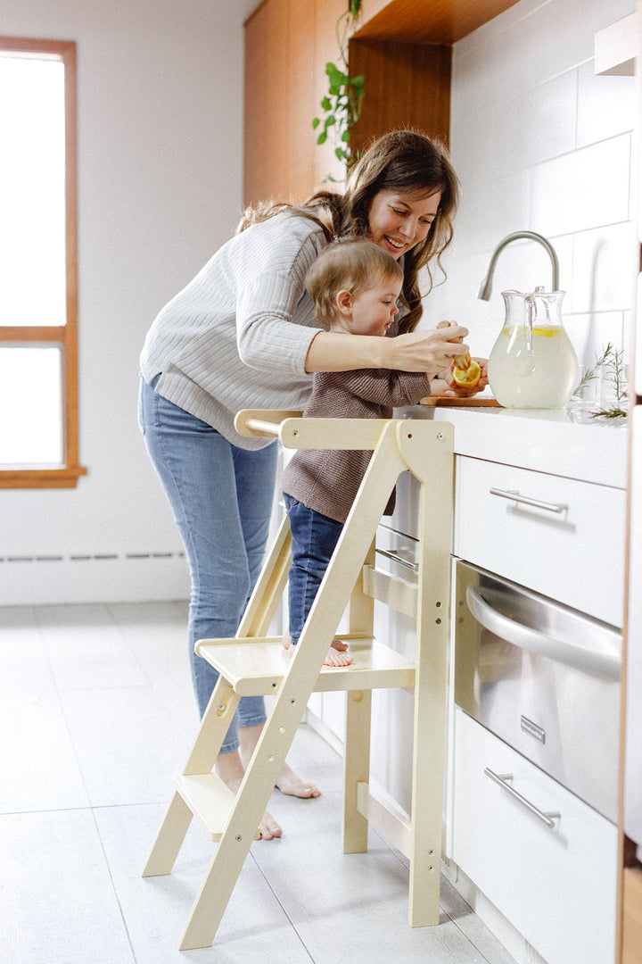 Adjustable Natural Fold N' Store Learning Tower - MLHCo