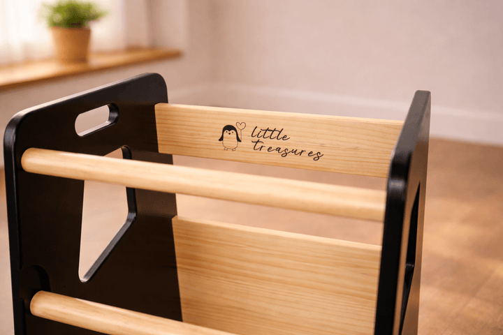 Learning Tower - Toddler Kitchen Stool (Black) With Stabilizers