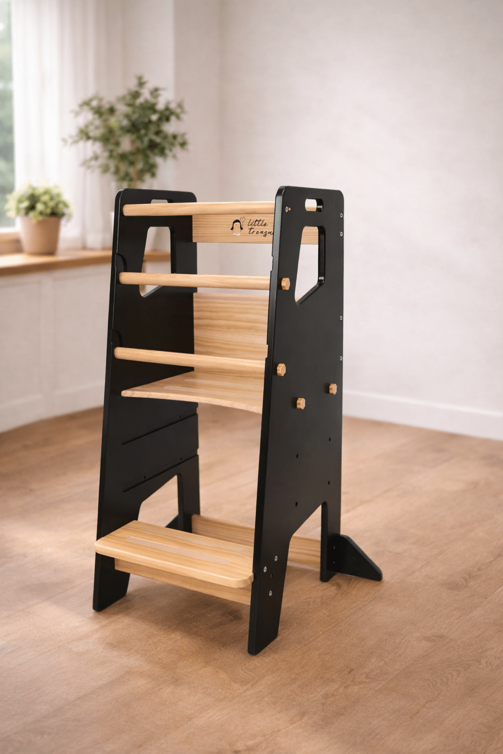 Learning Tower - Toddler Kitchen Stool (Black) With Stabilizers