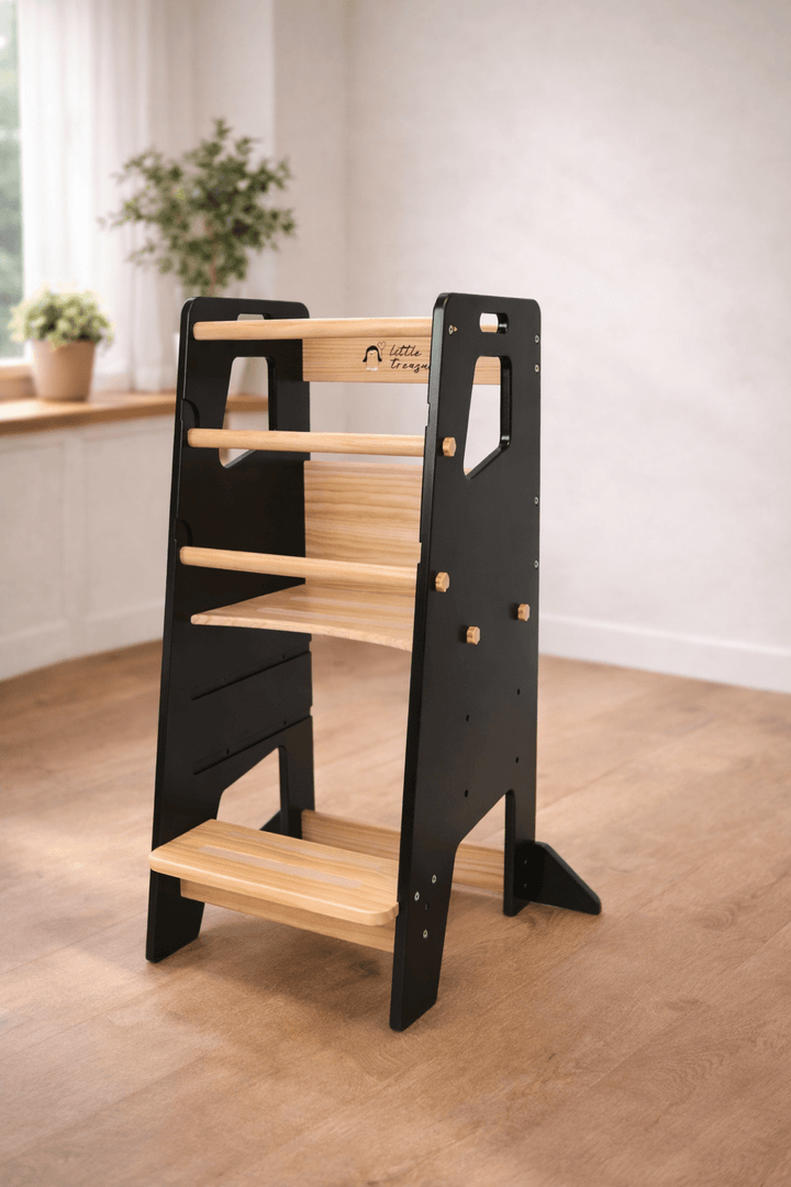 Learning Tower - Toddler Kitchen Stool (Black) With Stabilizers