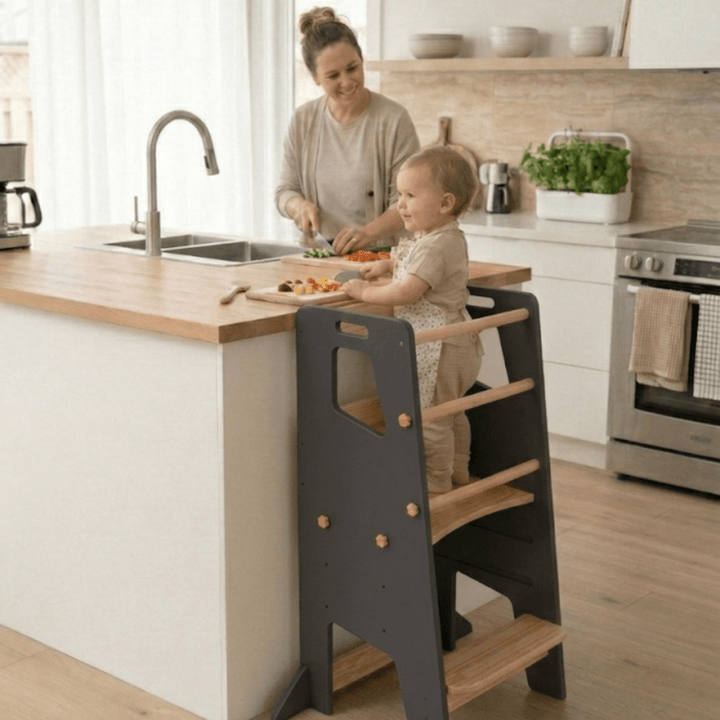 Learning Tower - Kitchen Helper Stool - Dark Grey