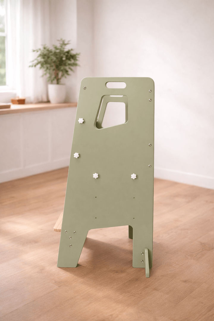 Learning Tower - Toddler Kitchen Stool (Sage) With Stabilizers
