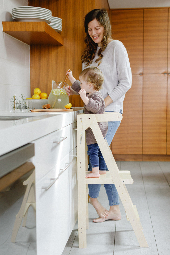 Adjustable Natural Fold N' Store Learning Tower - MLHCo