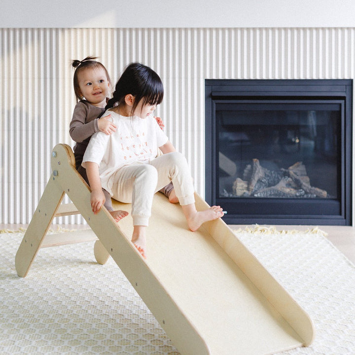 2-in-1 Slide N' Sketch Children's Folding Slide with Easel -MLHCo
