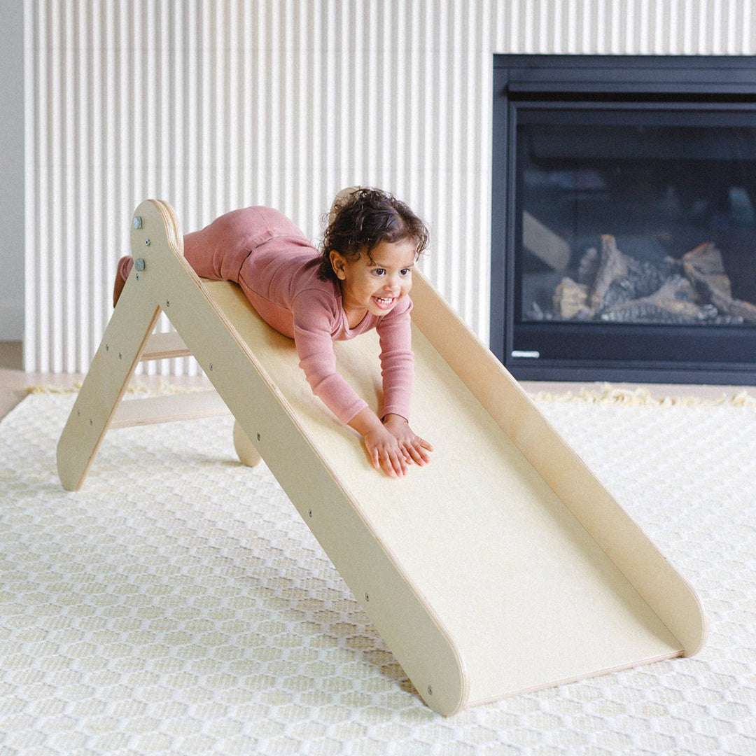 2-in-1 Slide N' Sketch Children's Folding Slide with Easel -MLHCo