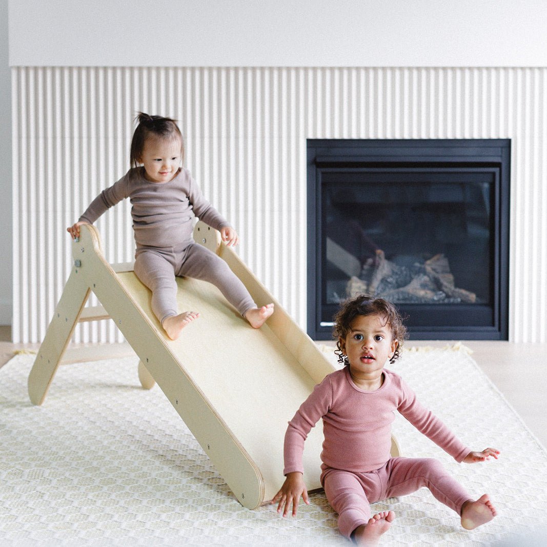 2-in-1 Slide N' Sketch Children's Folding Slide with Easel -MLHCo