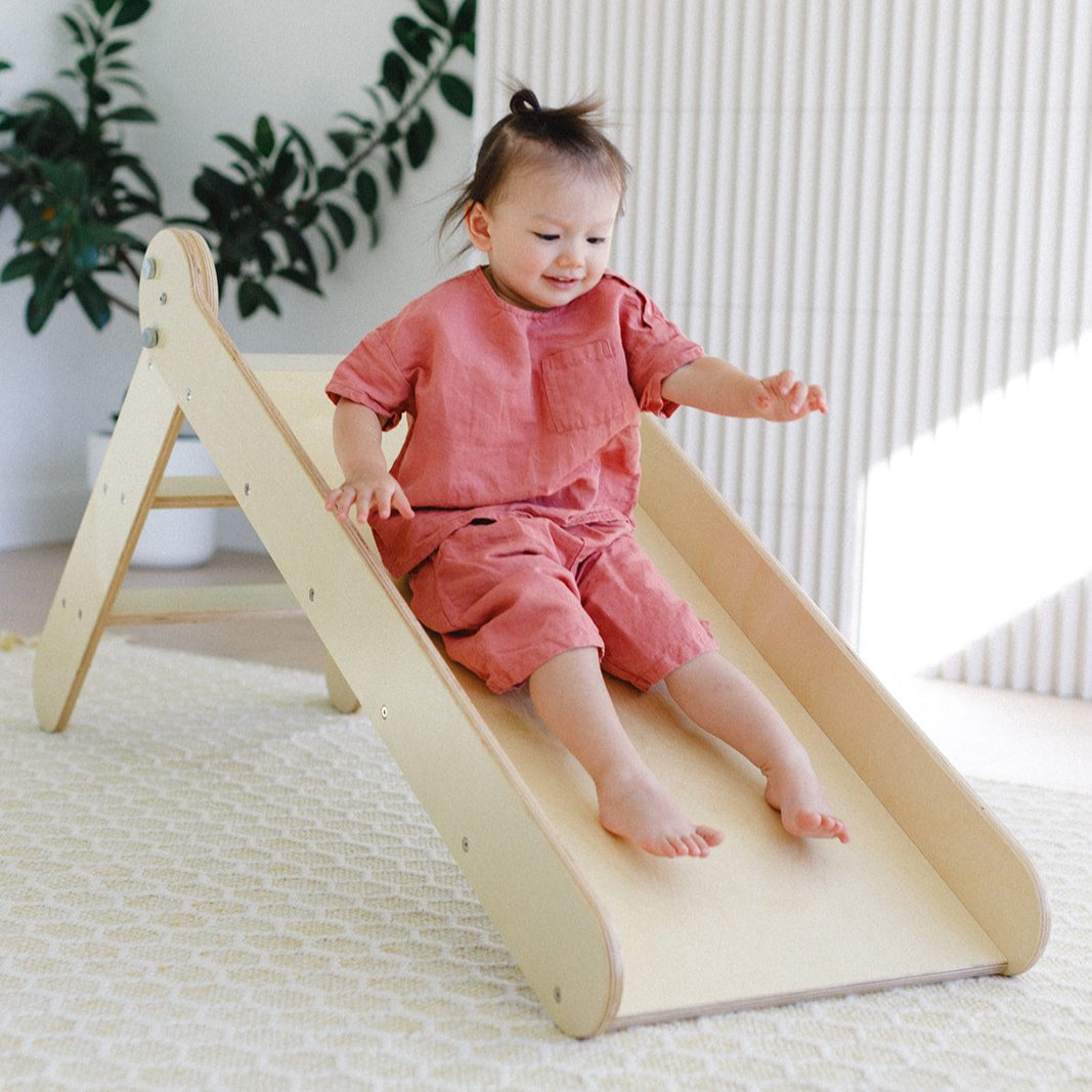 2-in-1 Slide N' Sketch Children's Folding Slide with Easel -MLHCo
