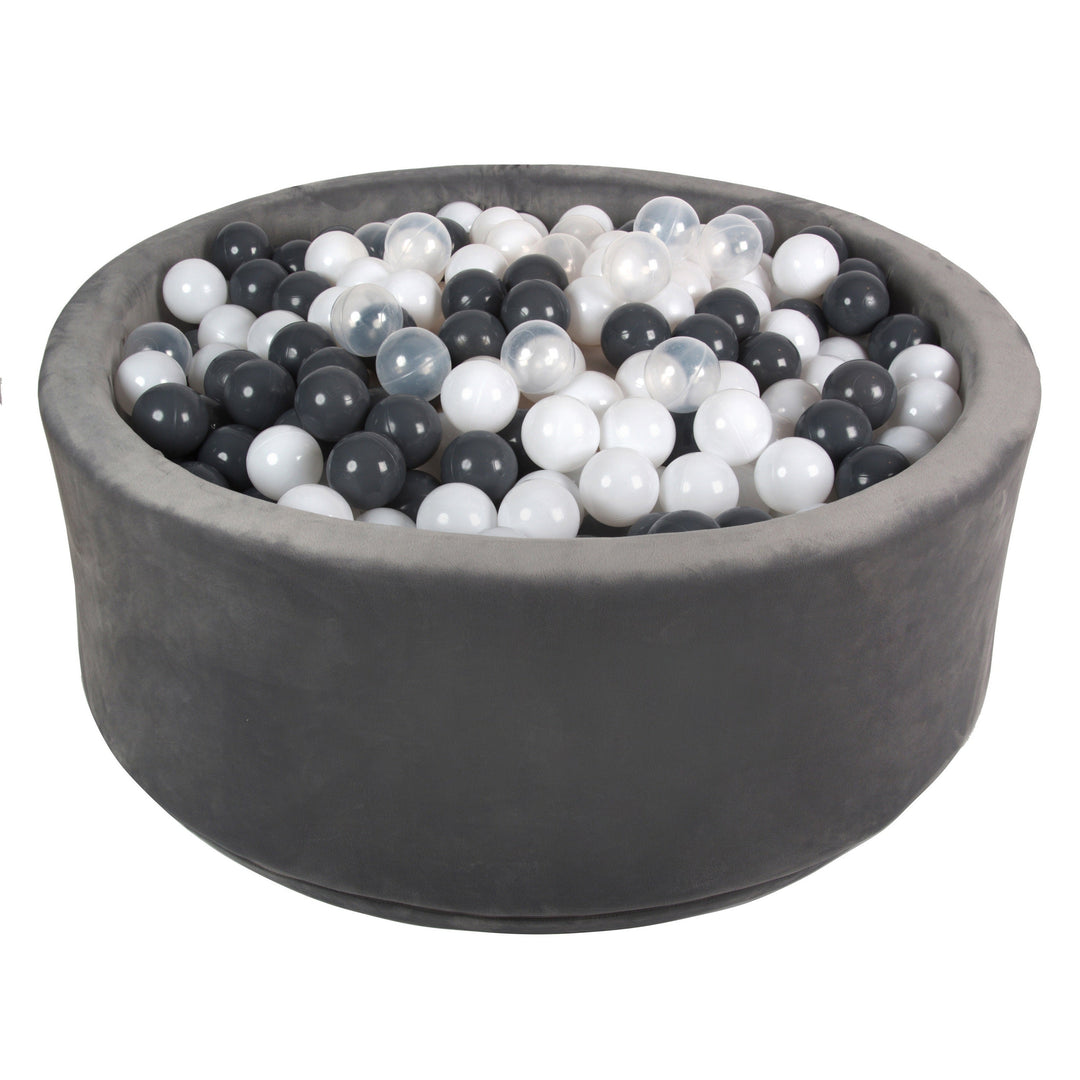 Gray Ball Pit For Kids With Plastic Balls